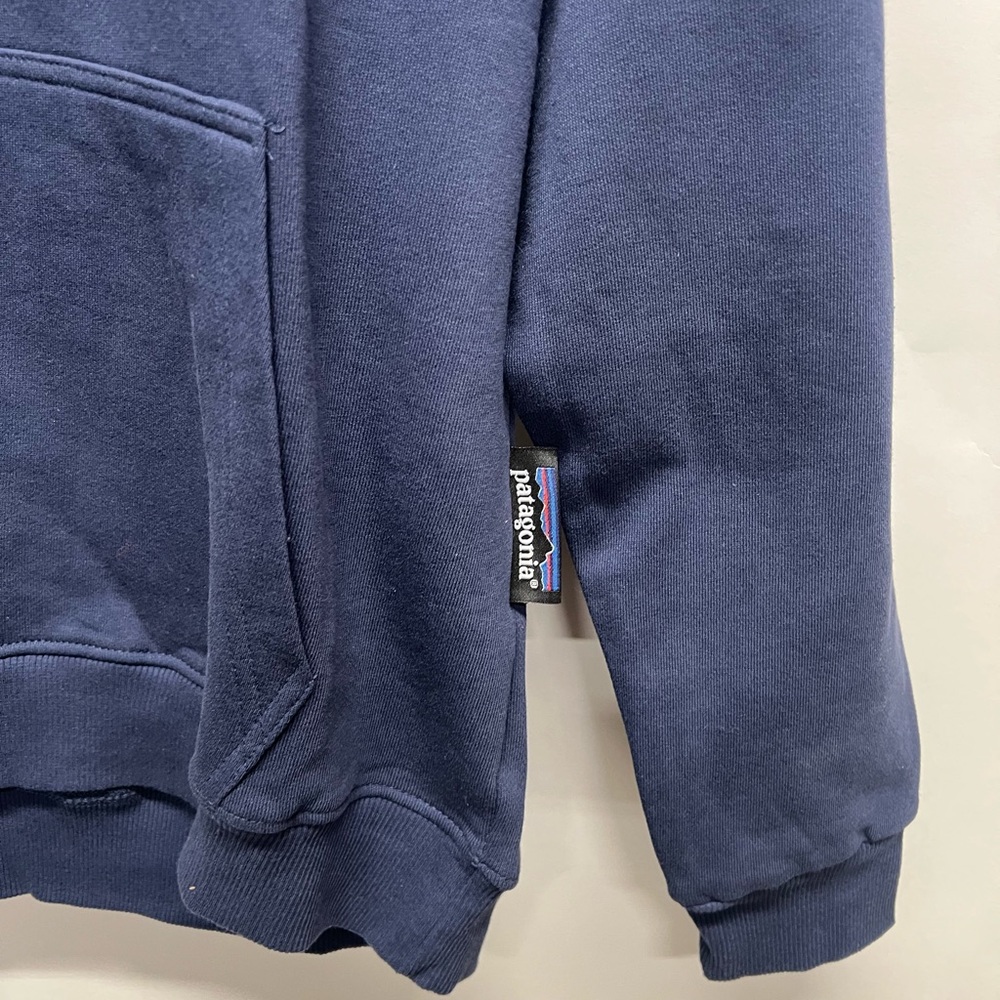 Patagonia Pullover Navy Hooded Sweatshirt Size L - Picture 4 of 5
